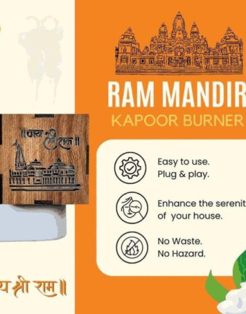 Ram Mandir Wooden Electric Kapoor Dani | Ram mandir Kapoor burner